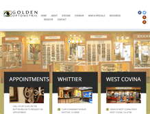 Tablet Screenshot of goldenoptometric.com